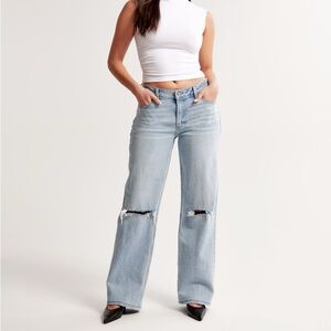 Abercrombie baggy low rise curve love jeans
